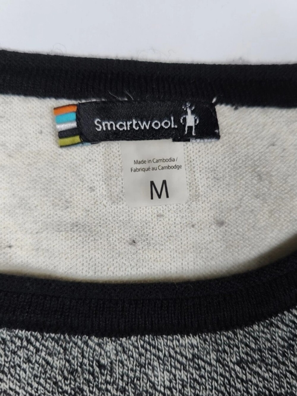 Smartwool Heathered Gray And Black Wool Blend Long Sleeve Shirt Size M - Picture 3 of 8